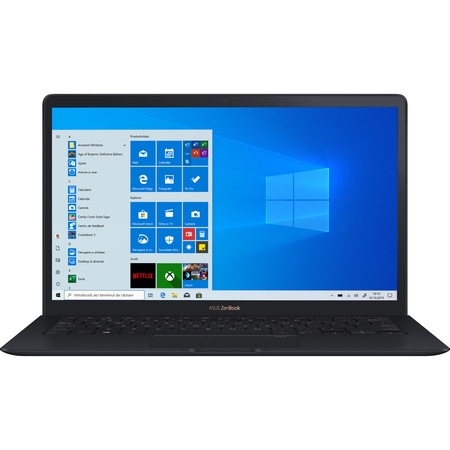 Laptop ultraportabil ASUS ZenBook S UX391UA cu procesor Intel® Core™ i7-8550U pana la 4.00 GHz, Kaby Lake R, 13.3", Full HD, 8GB, 512GB SSD, Intel UHD Graphics 620, Microsoft Windows 10 Pro, Deep Dive Blue
