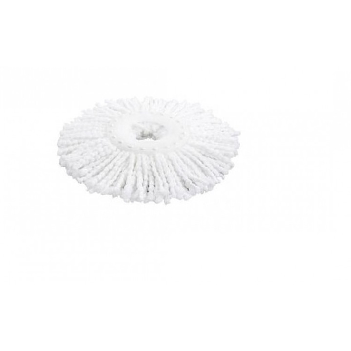 PACHET cu Set 5 rezerve pentru mop rotativ fara pedala, albe + Set 3 prosoape microfibra 40 x 40 cm multicolor