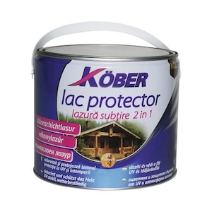 Lac protector pentru lemn interior / exterior KOBER lazura subtire 2 in 1 TEAK 10 L