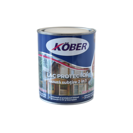 Lac subtire, pentru lemn, 2.5 L, incolor, 2 in 1, interior / exterior, Kober