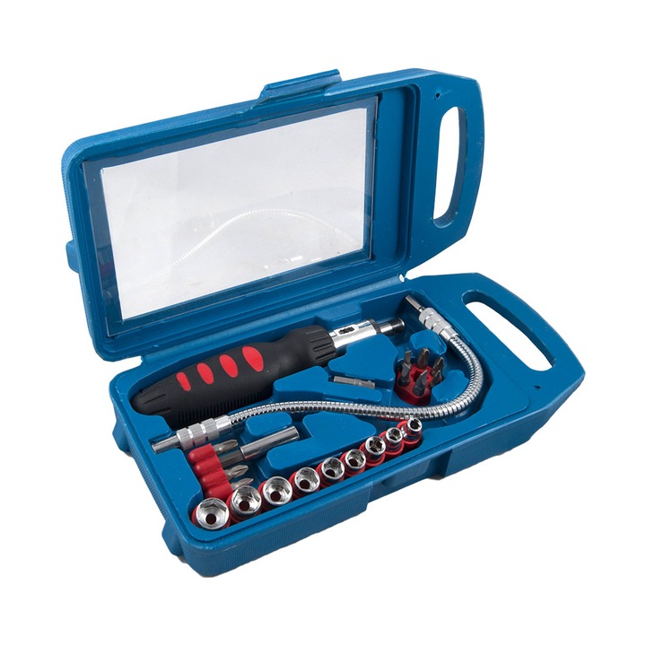 Отвертка с накрайници и тръбна с дръжка, 22 бр.-комплект 39D185