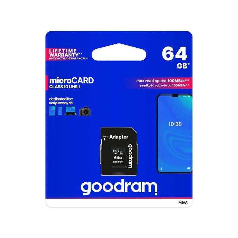 Card Microsd Goodram 64gb Clasa 10 Uhs I Z Cu Adaptor Sd