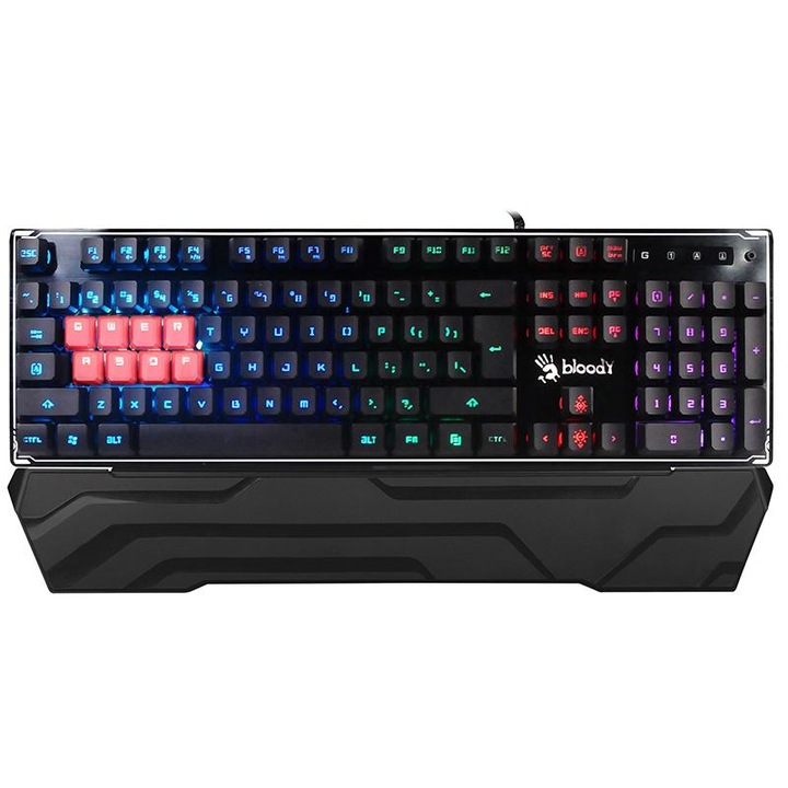 A4tech Bloody B3370R Gaming mechanikus billentyűzet, 8 LK gomb, fekete