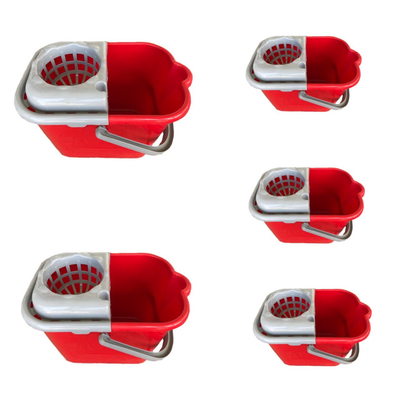 Pachet 5 bucati Galeata pentru mop cu storcator, semiovala, 12l