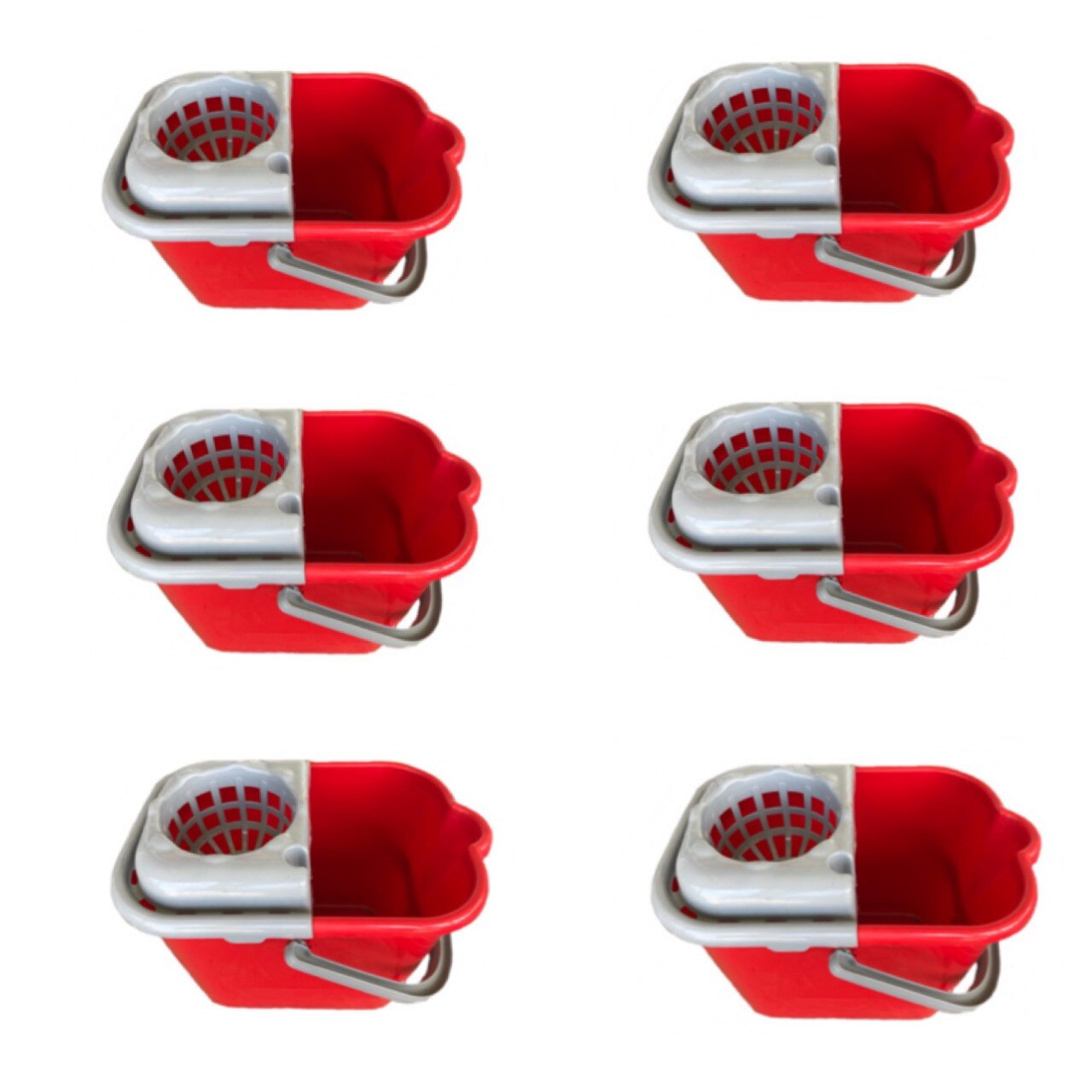 Pachet 6 bucati Galeata pentru mop cu storcator, semiovala, 12l