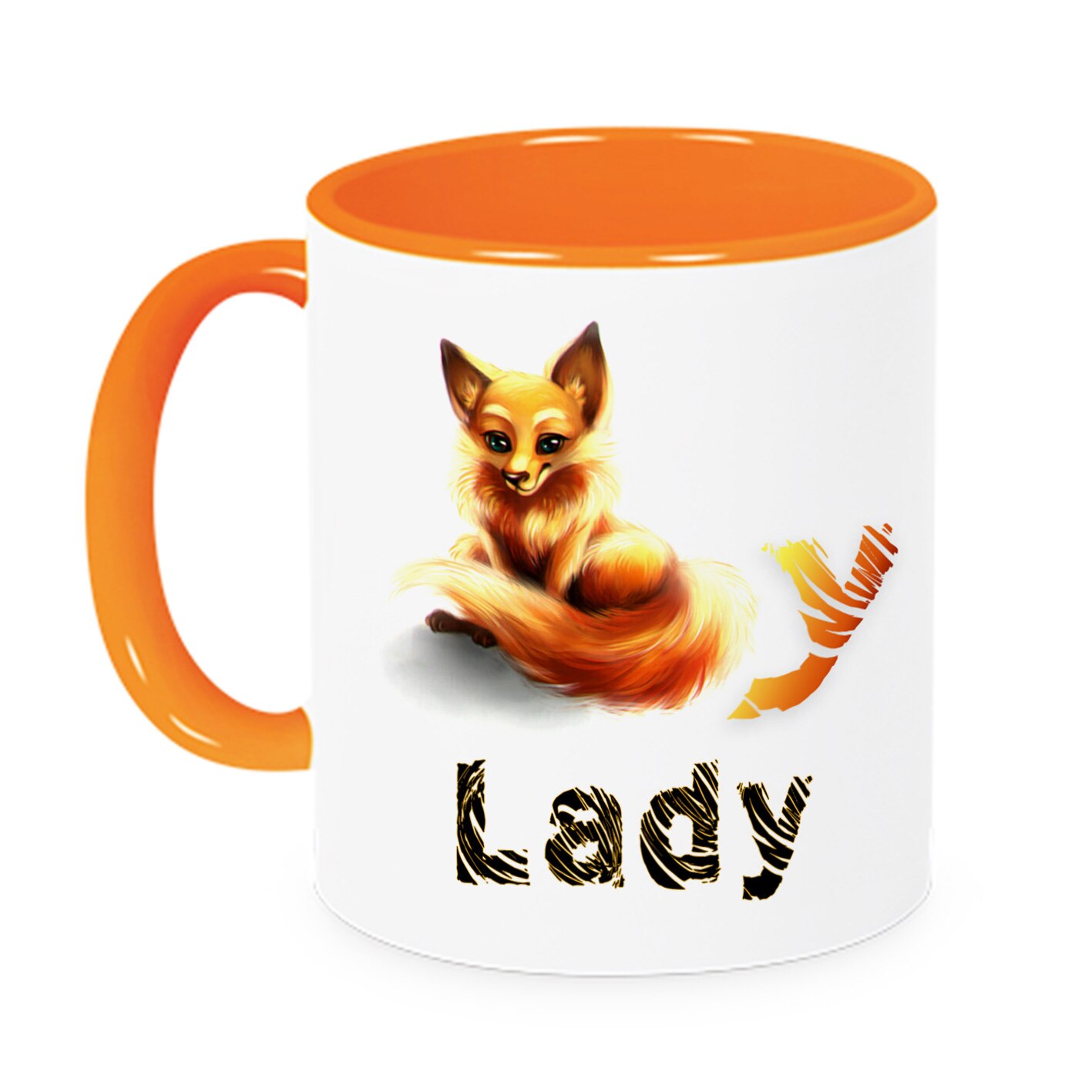 Cana personalizata Fox Multicolor