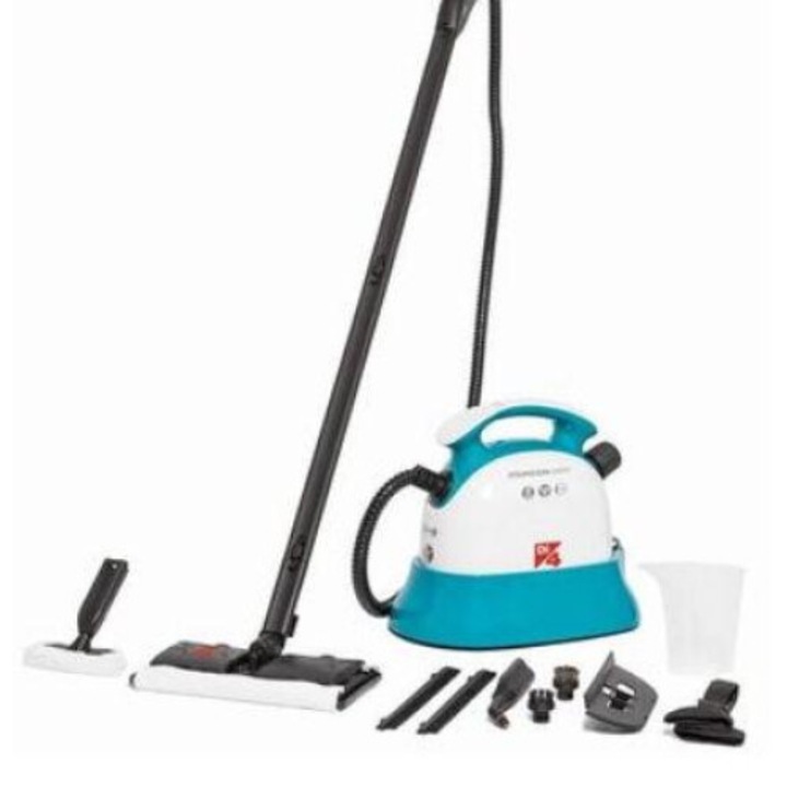 Aparat de curatat cu aburi Daga Di4 Steam Clean Caddy.'2 in1', 1500W,4 bar, cap.1,1l, autonomie 25 min., Dubla utilizare.10 accesorii incluse. Albastru/Alb