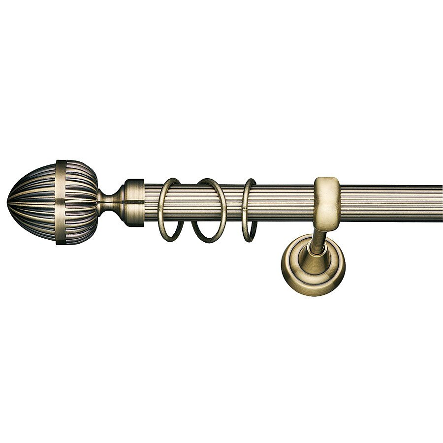 Galerie simpla Odeon, teava striata, grosime 25mm, aur antic, 240 cm