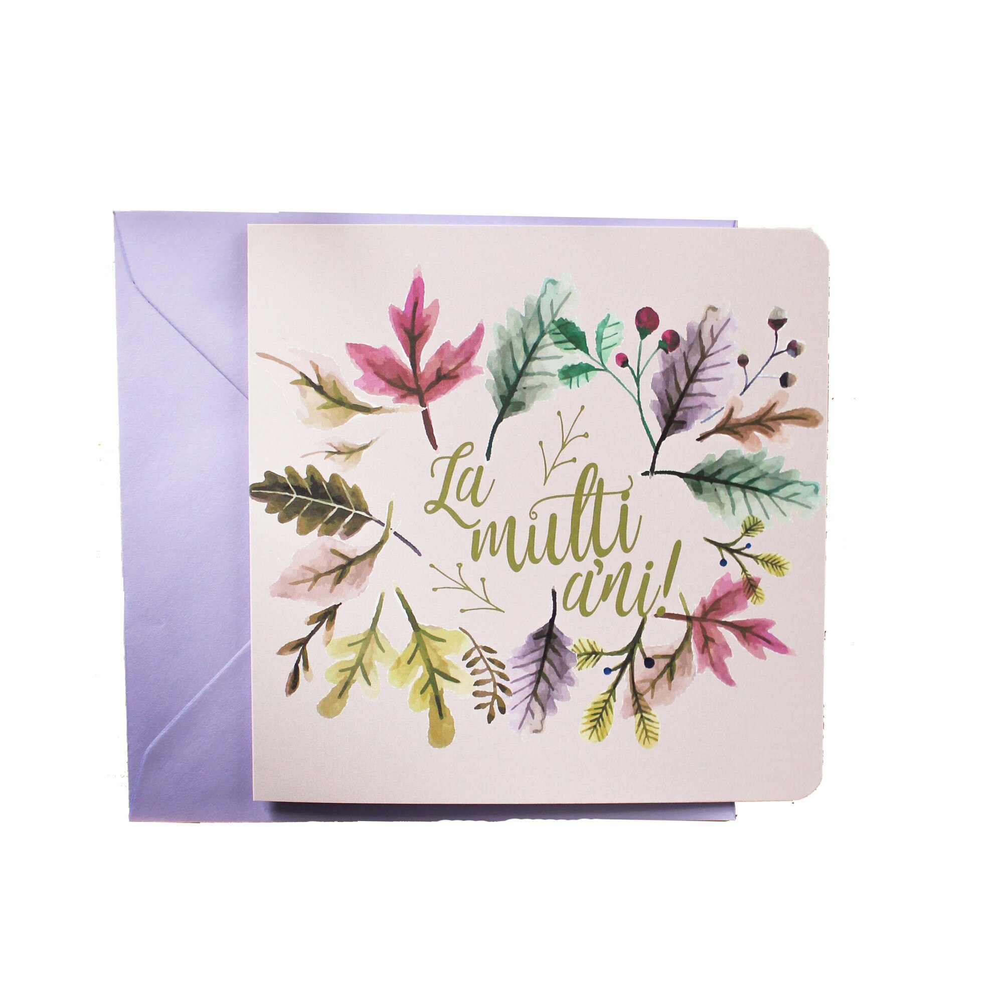 Felicitare cu frunze multicolore Genette