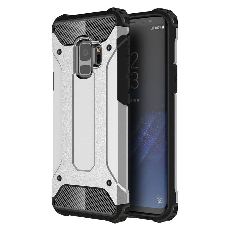 Husa de protectie Hurtel, Hybrid Armor, pentru Samsung Galaxy S9, Argintiu