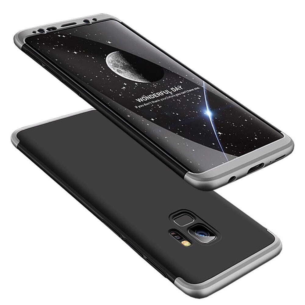 Husa de protectie fata + spate Hurtel pentru Samsung galaxy S9 G960, Negru/Argintiu