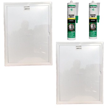 Pachet 2 bucati Usita de vizitare, 30x40 cm + 2 bucati Silicon universal Den Braven 1001 U, alb, interior / exterior, 280 ml Pachet 2 bucati Usita de vizitare, 30x40 cm + 2 bucati Silicon universal Den Braven 1001 U, alb, interior / exterior, 280 ml