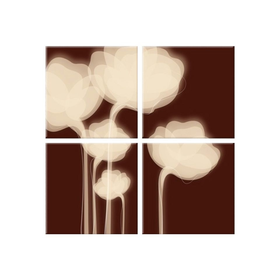 Set tablou fosforescent Flori de ciocolata 40x40 cm