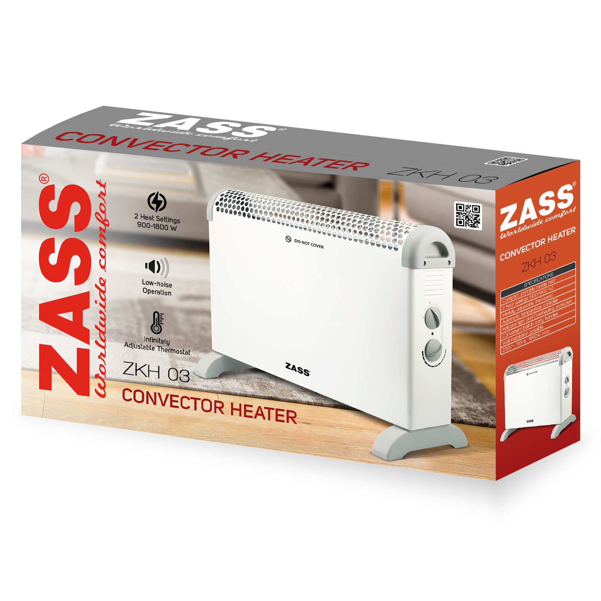 heater8枚セット Convector electric de podea Zass ZKH 03, 1800 W - eMAG.ro