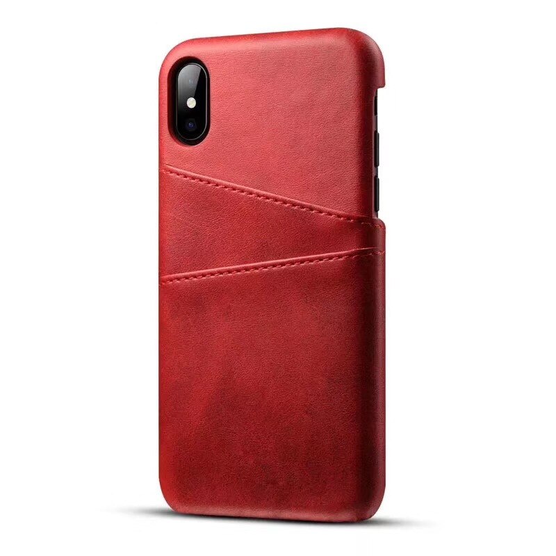 Husa port-card din piele ecologica Iphone X Rosie