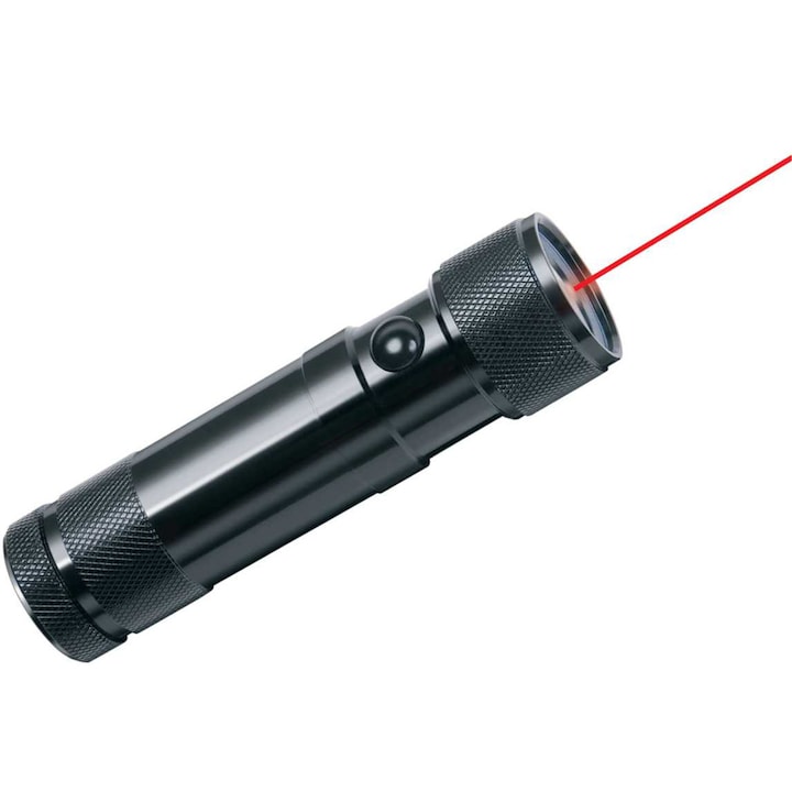 Lanterna LED Brennenstuhl Eco-LED, cu laser pointer 1 mW, 45 lm, 3x AAA, Metal