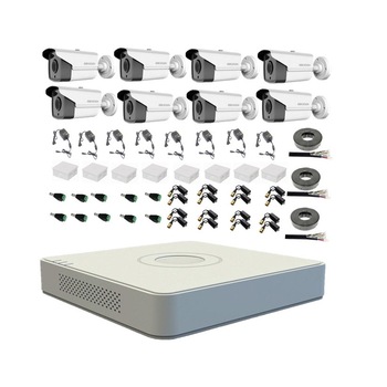 Kit complet sistem supraveghere exterior profesional HIKVISION cu 8 camere 5MP TURBO HD, IR 40m Kit complet sistem supraveghere exterior profesional HIKVISION cu 8 camere 5MP TURBO HD, IR 40m