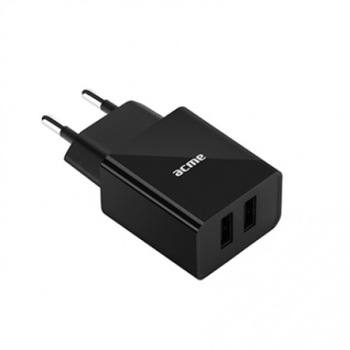 Incarcator retea Acme CH204, 2 x USB, 2.4 A, Negru Incarcator retea Acme CH204, 2 x USB, 2.4 A, Negru