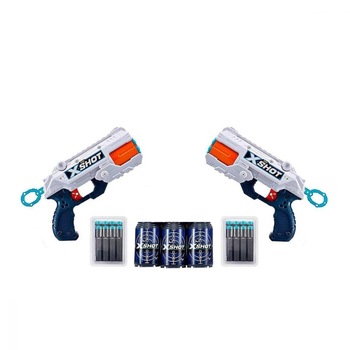 Lansator X-Shot 2x Reflex, 3 tinte, 2 lansatoare, 8 ani+ Lansator X-Shot 2x Reflex, 3 tinte, 2 lansatoare, 8 ani+