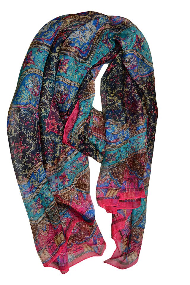 Esarfa mare din material matasos,D&J Exclusive, Multicolor