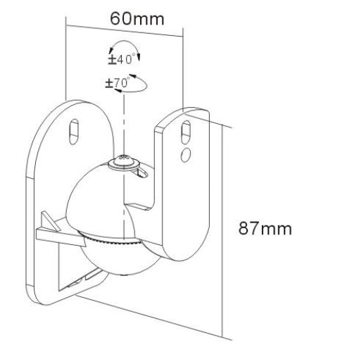 Suport boxe perete BlackMount WBM1 black twinpack (x2)