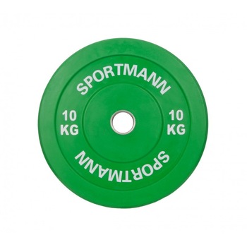 Greutate Cauciuc Bumper Plate SPORTMANN 10 kg / 51 mm - Verde Greutate Cauciuc Bumper Plate SPORTMANN 10 kg / 51 mm - Verde