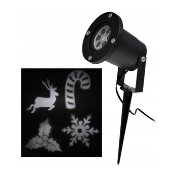 Proiector LED 3D Metal Interior/Exterior, Efecte de Lumini pentru Craciun, Culoare Lumini Alb Proiector LED 3D Metal Interior/Exterior, Efecte de Lumini pentru Craciun, Culoare Lumini Alb