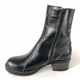 Ghete dama cu toc jos si talpa antiderapanta din piele naturala Mateo Shoes, Negru