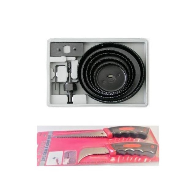 Kit Set freze pentru lemn, rigips , 64-127 mm , 8 piese + Set cutite rigips,uz general