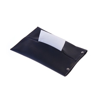 Suport Auto din Piele Ecologica Pentru Servetele, cu Prindere de Tetiera W12, Negru Suport Auto din Piele Ecologica Pentru Servetele, cu Prindere de Tetiera W12, Negru