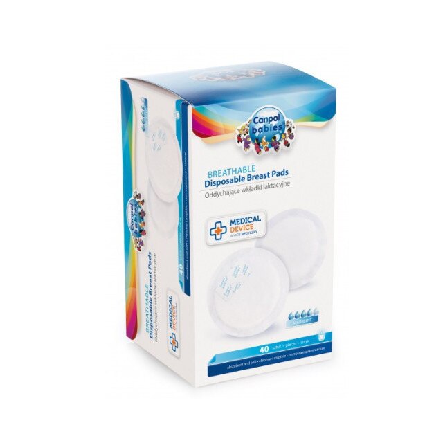 Absorbante pentru san 40 bucati Canpol Babies 1/651, Alb