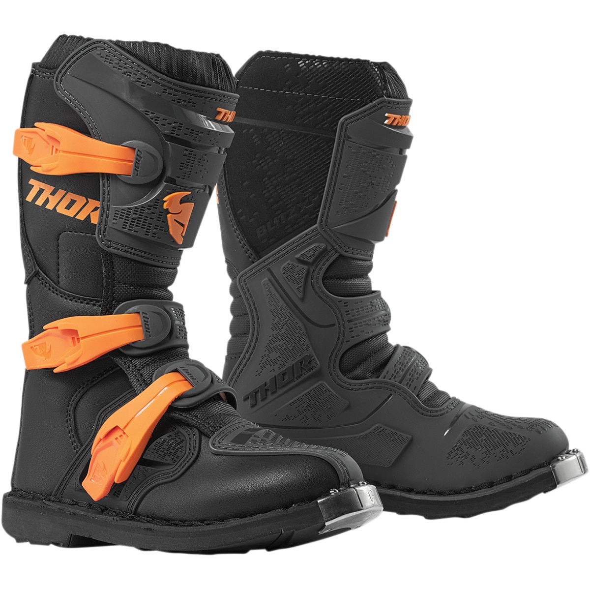 Cizme Moto Copii, Thor, Blitz Xp Charcoal | Portocaliu - eMAG.ro
