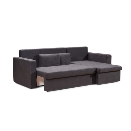 Coltar Kring Happy, material textil, Negru, 225 x 91 x 140 cm