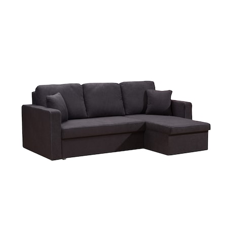 Coltar Kring Happy, material textil, Negru, 225 x 91 x 140 cm