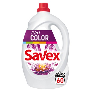 Detergent lichid SAVEX 2IN1 COLOR, 60 spalari, 3,3L Detergent lichid SAVEX 2IN1 COLOR, 60 spalari, 3,3L