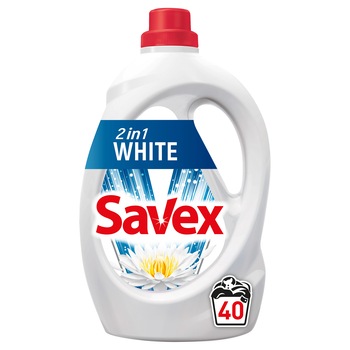 Detergent lichid SAVEX 2IN1 WHITE, 40 spalari, 2,2L Detergent lichid SAVEX 2IN1 WHITE, 40 spalari, 2,2L