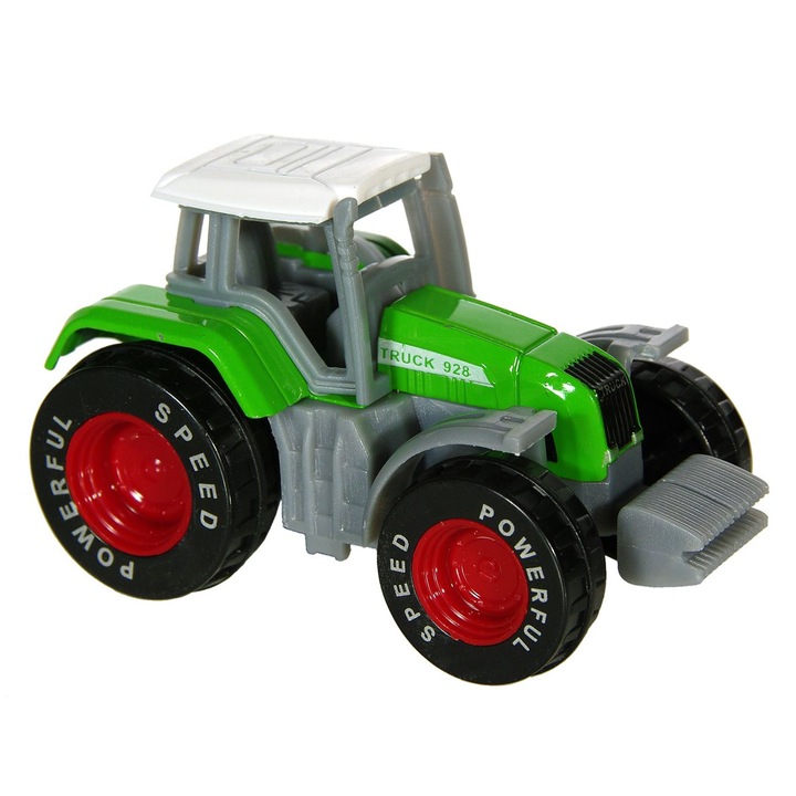 Vehicul Tractor Miniatura Verde Rosu 1:64
