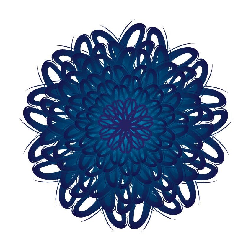 Tatuaje temporare Tatuin, Blue Flower, design by Anca Fetcu Lupu, 2 tatuaje