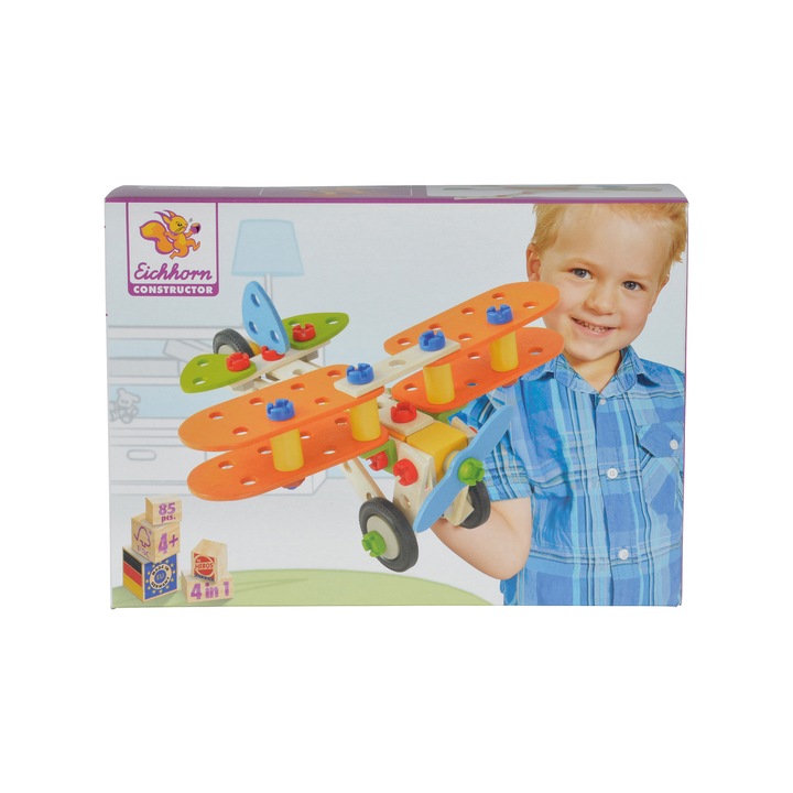 Set constructie Eichhorn Heros Constructor, Biplan, 85 piese