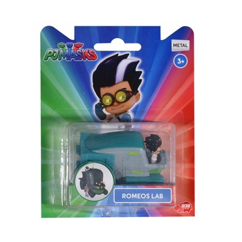 Figurina cu vehicul Eroi in pijama, Romeo's Lab, 7 cm Figurina cu vehicul Eroi in pijama, Romeo's Lab, 7 cm