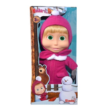 Papusa Masha and the Bear, Masha cu hainute de iarna, 23 cm Papusa Masha and the Bear, Masha cu hainute de iarna, 23 cm