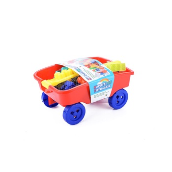 Set de construit, Zola®, pentru copii, carucior cu 45 de piese multicolore, din plastic Set de construit, Zola®, pentru copii, carucior cu 45 de piese multicolore, din plastic