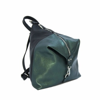 Rucsac dama,Zea,negru/verde metalizat Rucsac dama,Zea,negru/verde metalizat