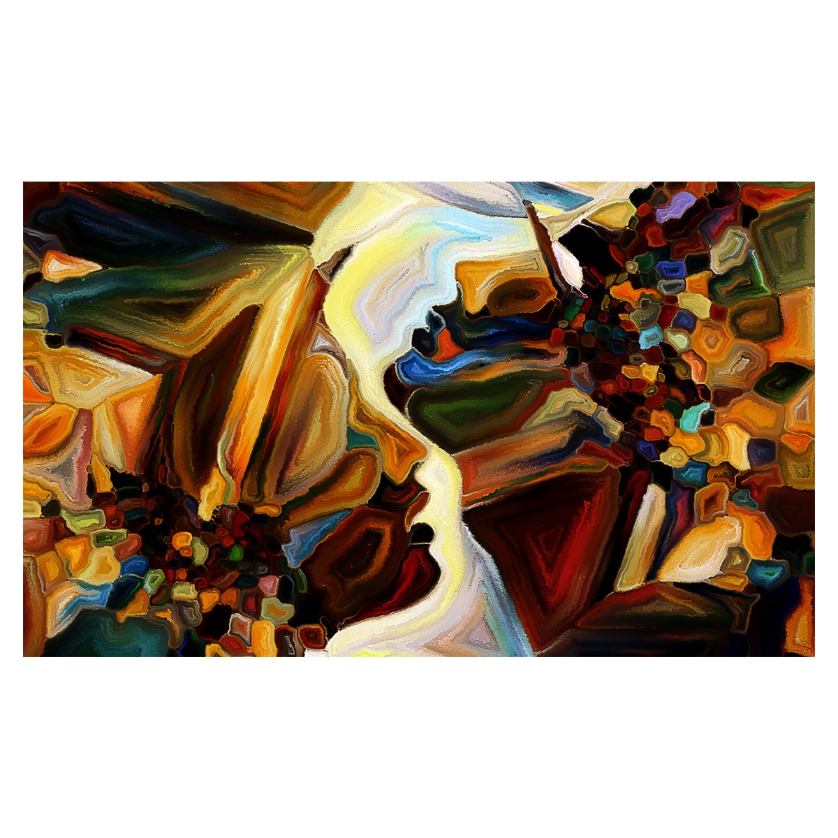 Tablou, Arlata Word Mag, Abstract 1076, Rama Lemn, Multicolor, 100x60 cm, Full HD