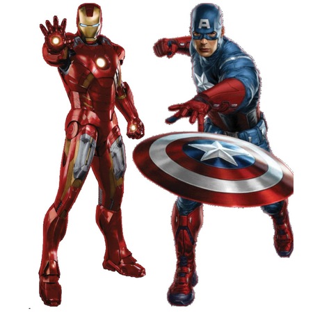 Sticker Perete Captain America Si Iron Man Sticky Art Emag Ro