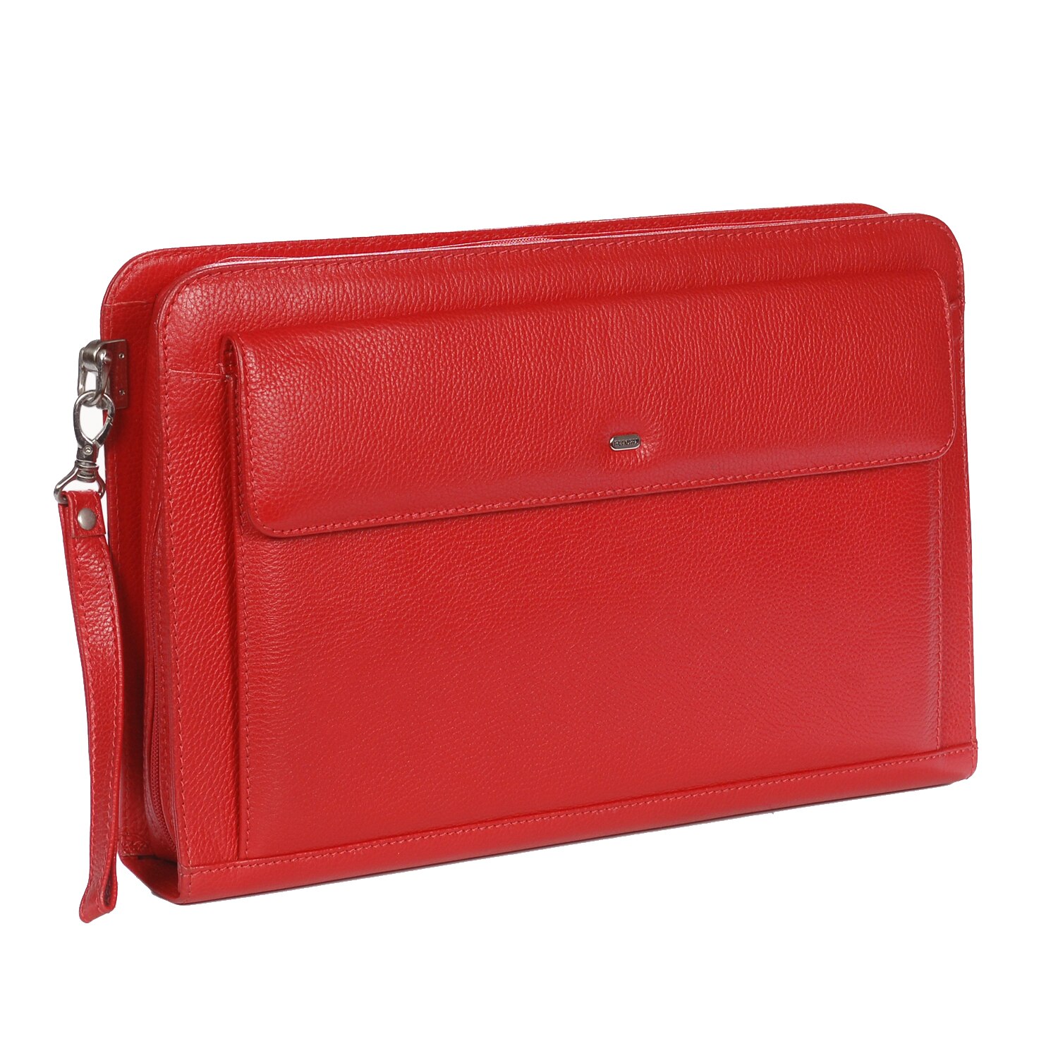 Mapa de acte din piele rosie cu fermoar si buzunar model 01, MAGAZINULDEGENTI