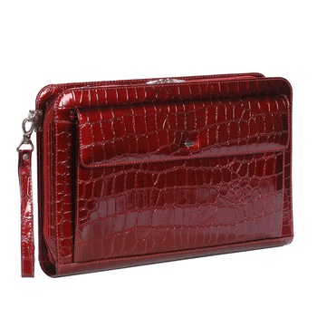 Mapa de acte din piele lacuita visinie cu fermoar si buzunar model 01, MAGAZINULDEGENTI Mapa de acte din piele lacuita visinie cu fermoar si buzunar model 01, MAGAZINULDEGENTI