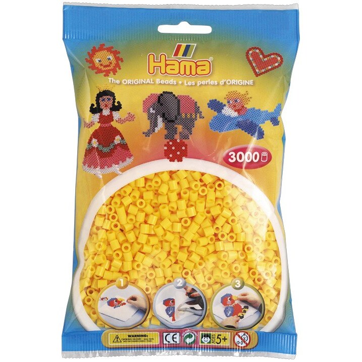Margele de calcat HAMA MIDI 3000 in pungulita GALBEN