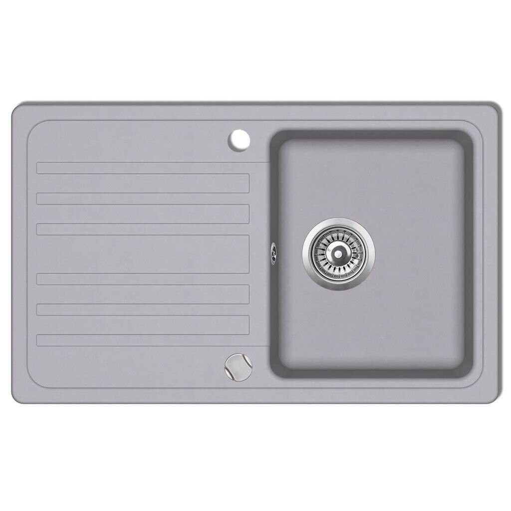 Chiuveta pentru bucatarie, din granit, cu picurator, reversibila, vidaXL, Gri