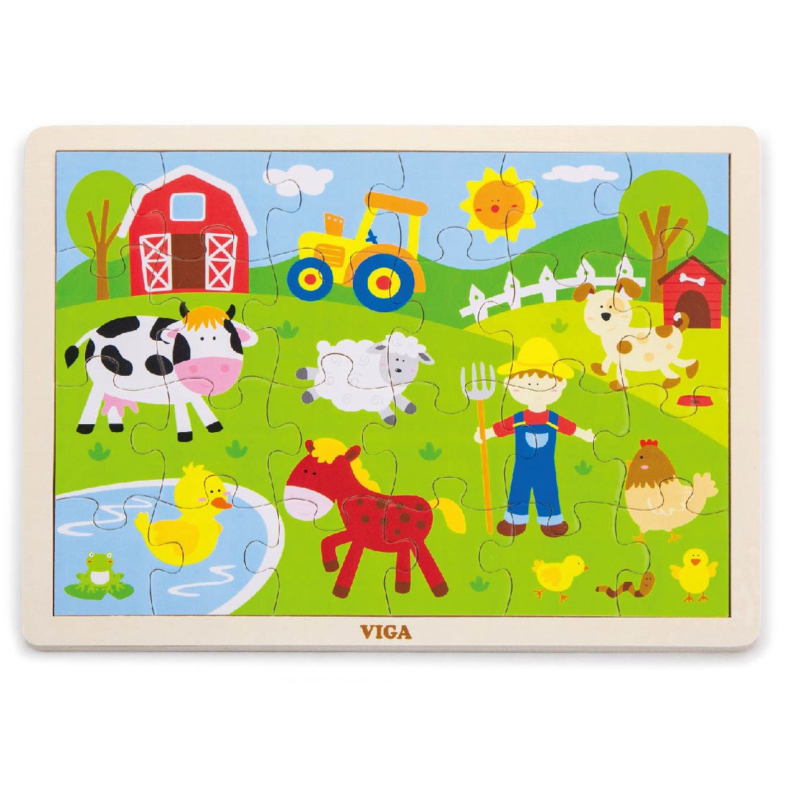 Puzzle Animale de la ferma, lemn, Viga